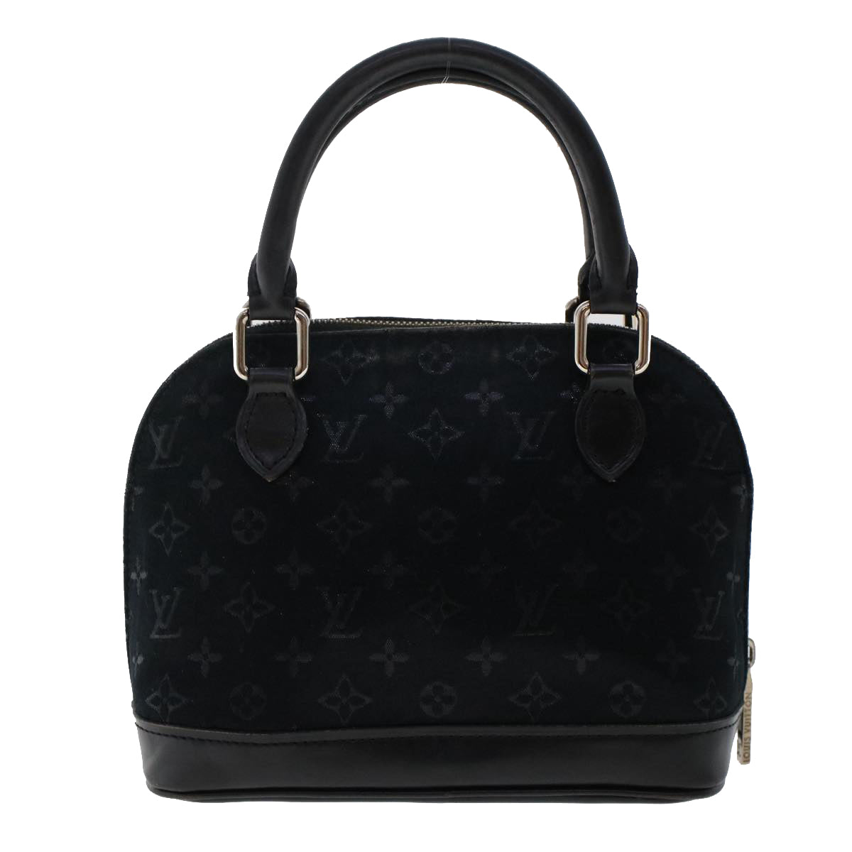 LOUIS VUITTON Monogram Satin Little Alma Hand Bag Black LV Auth