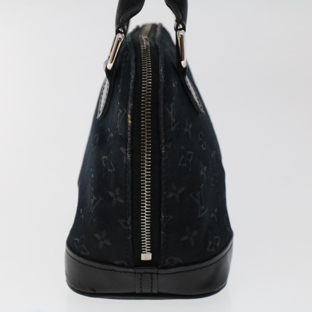 LOUIS VUITTON Monogram Satin Little Alma Hand Bag Black LV Auth