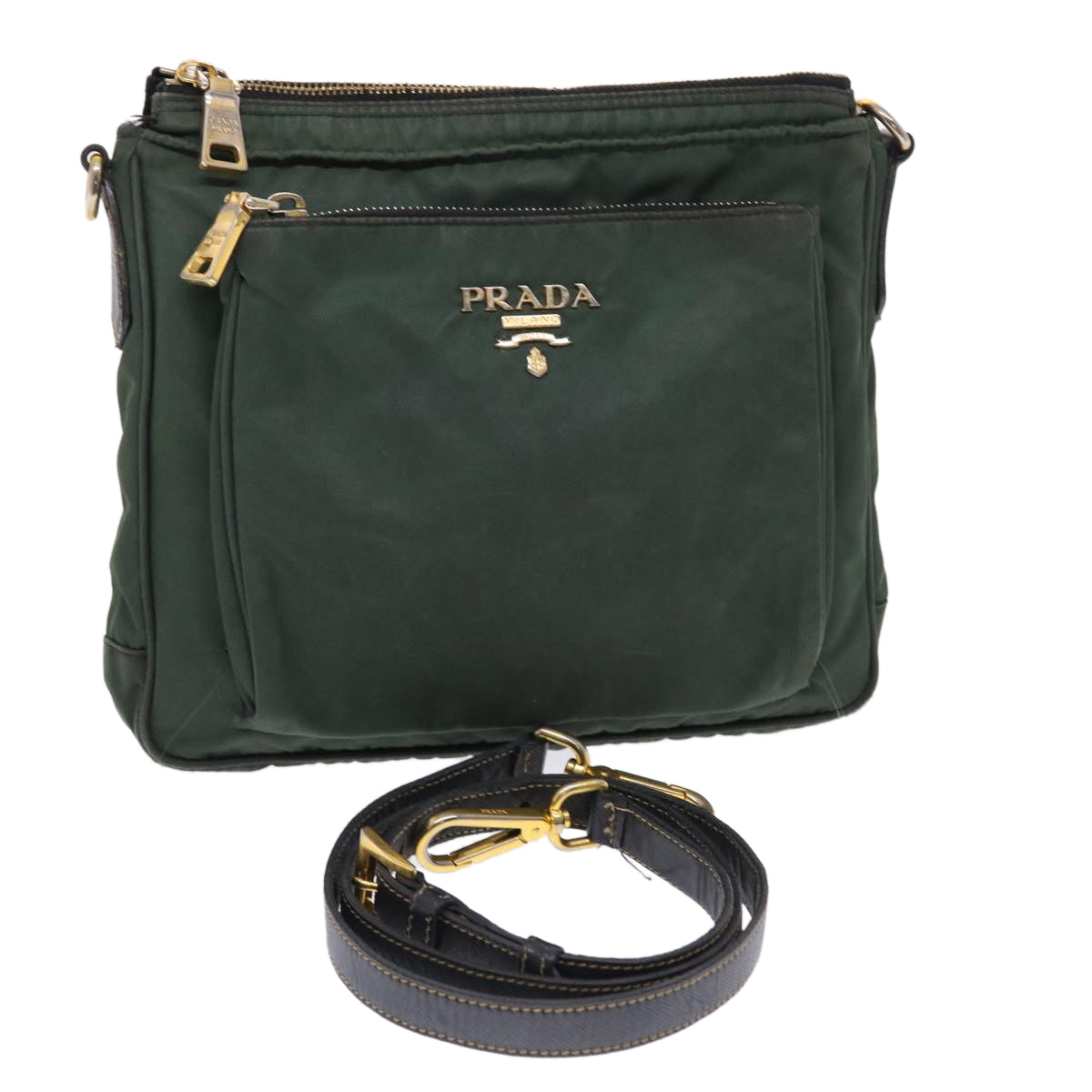 PRADA Shoulder Bag Nylon Green Auth