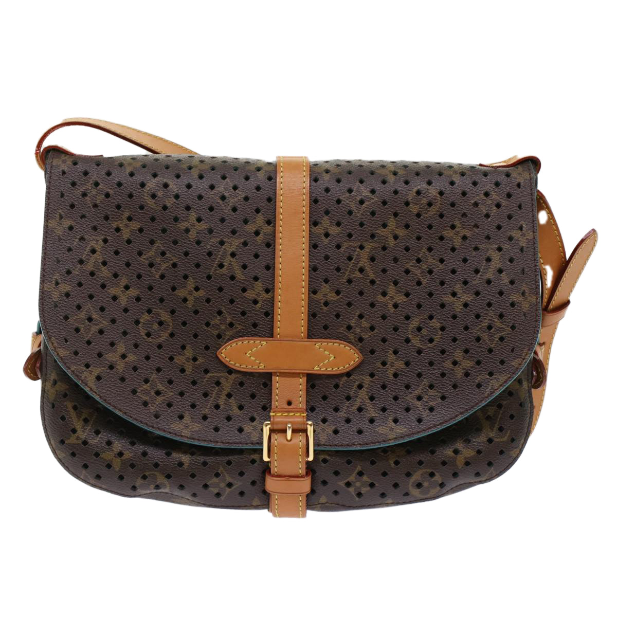 LOUIS VUITTON Monogram Perfo Saumur 30 Shoulder Bag LV Auth 49620A
