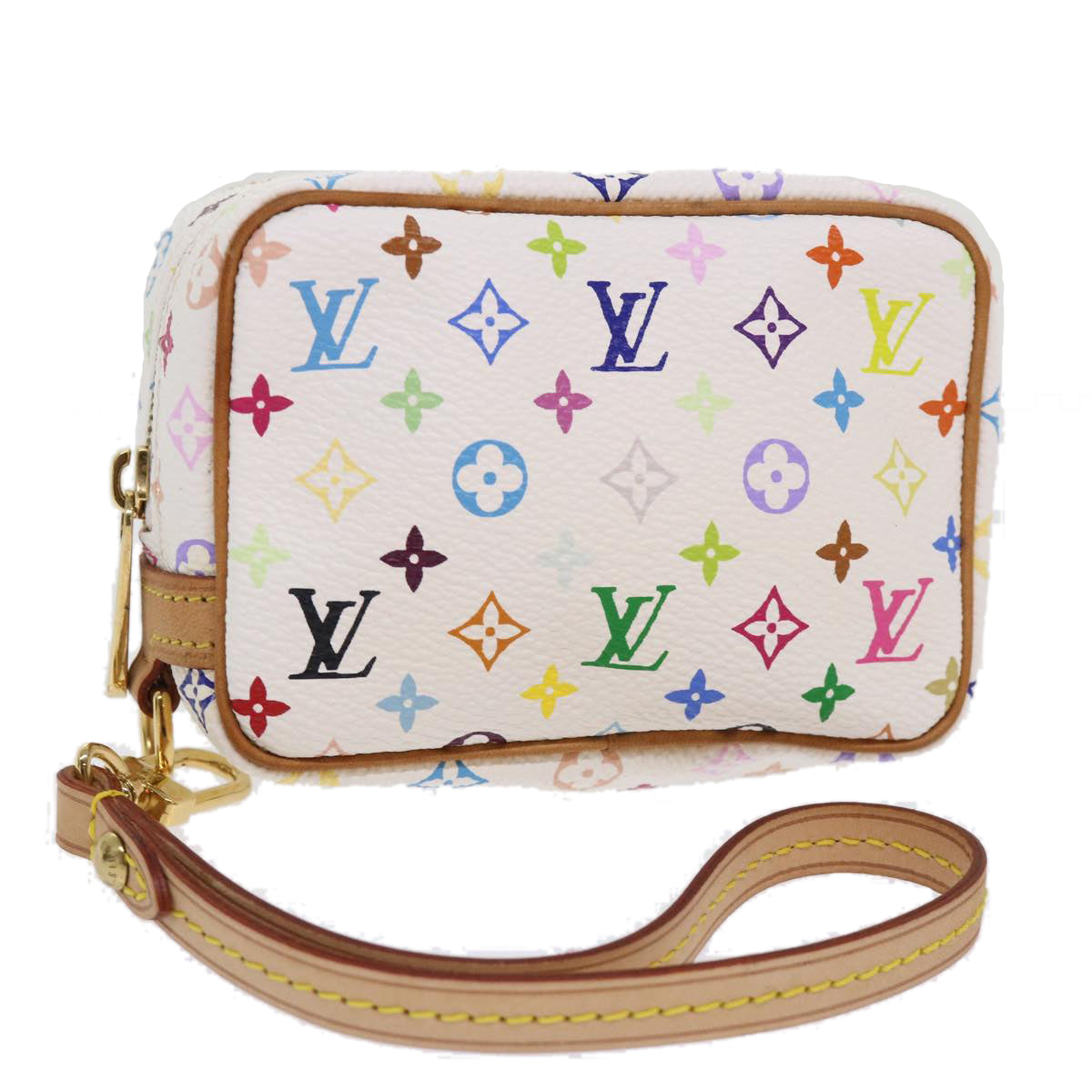 LOUIS VUITTON Monogram Multicolor Trousse Wapity Pouch White Auth 49632A Clutch