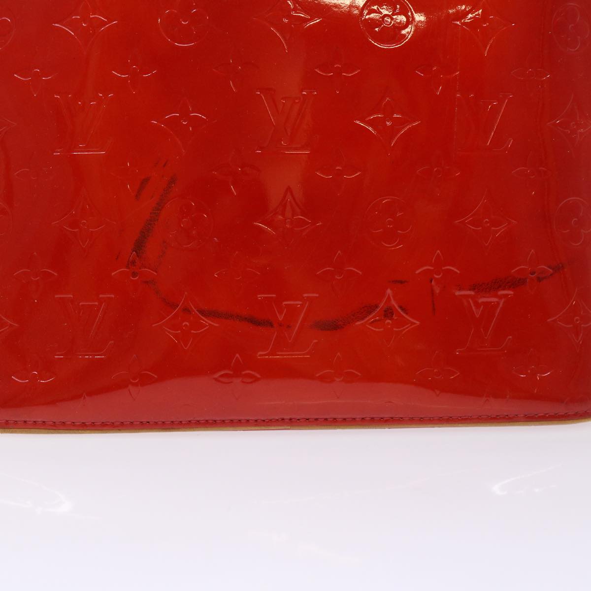 LOUIS VUITTON Monogram Vernis Houston Hand Bag Red LV Auth