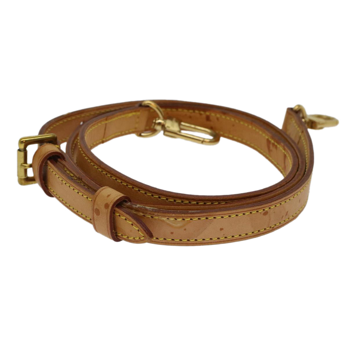LOUIS VUITTON Shoulder Strap Leather 37"-44.1" Beige LV Auth Shoulder Bag
