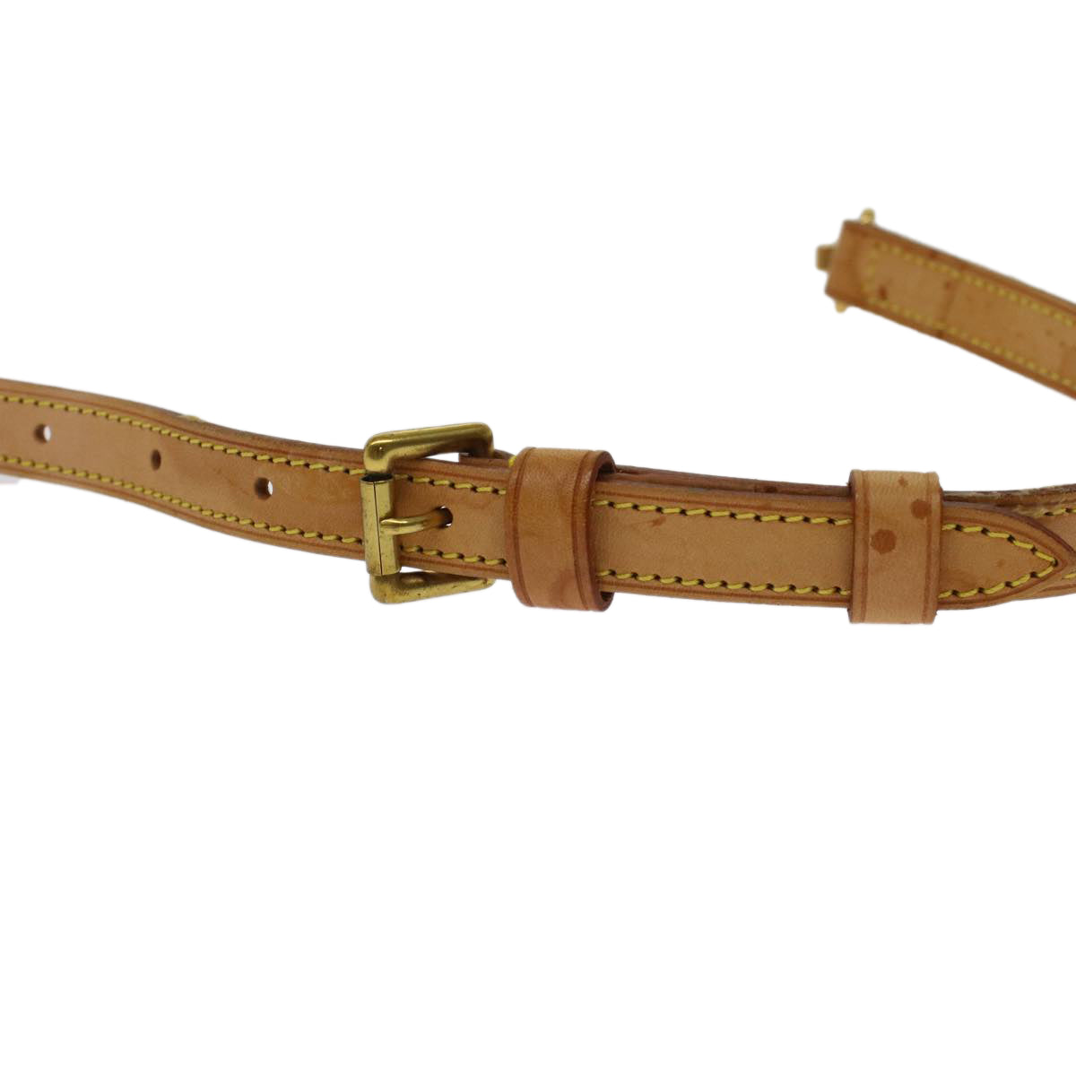 LOUIS VUITTON Shoulder Strap Leather 37"-44.1" Beige LV Auth Shoulder Bag