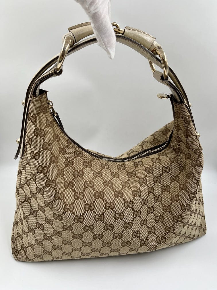 Gucci Leather Canvas Shoulder Bag