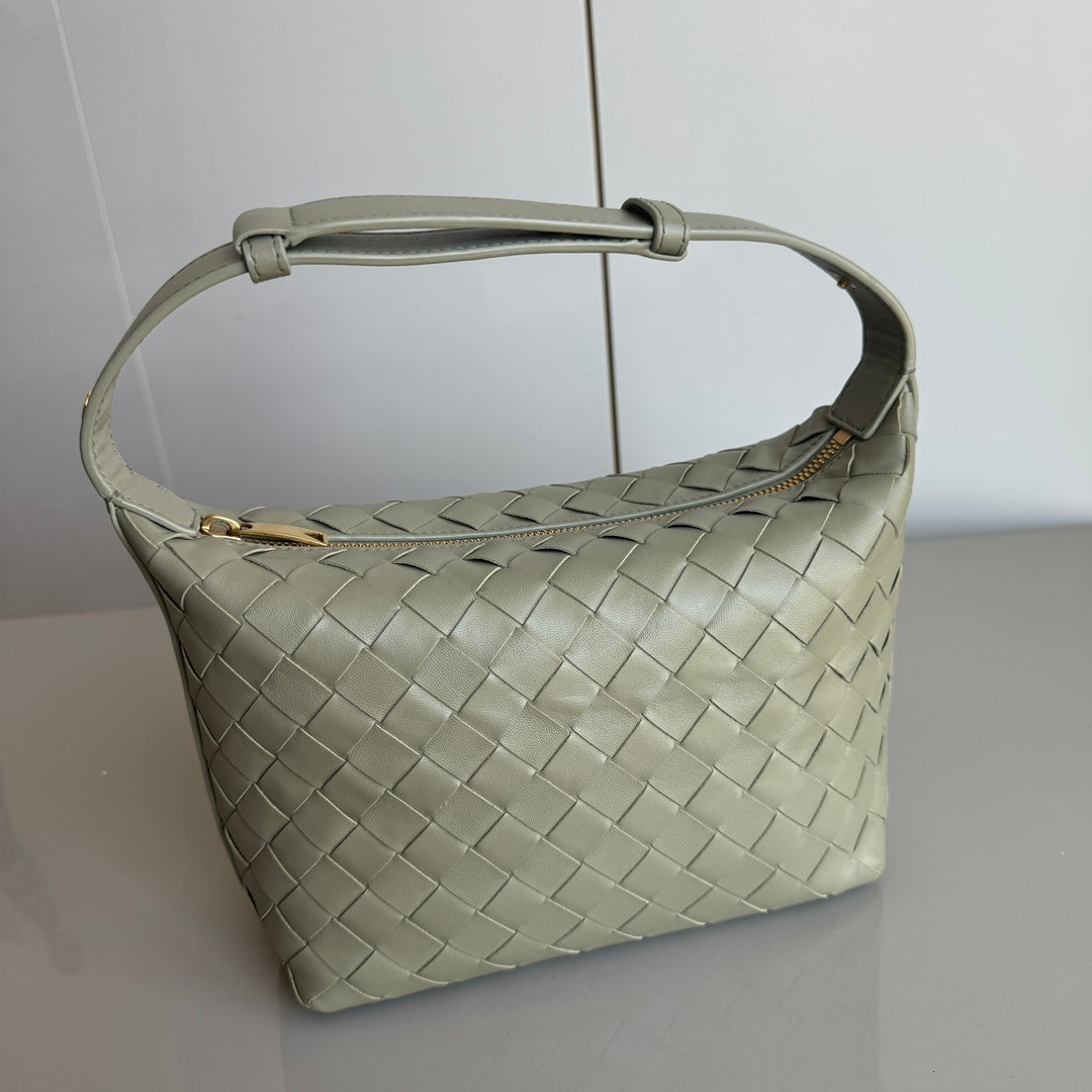 Bottega Veneta Mini Wallace Leather Green Travertine & Muse Brass