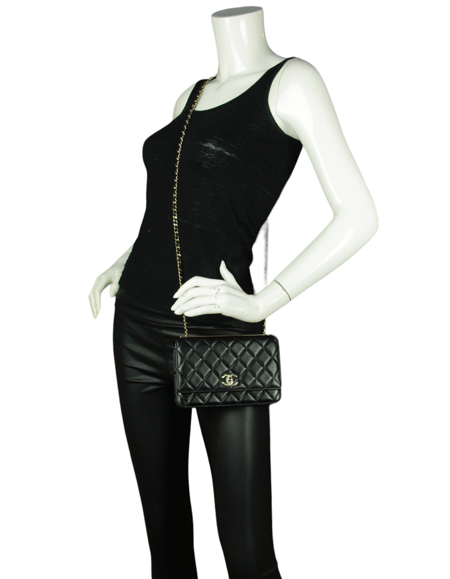 Chanel NEW 2023 Black Quilted Trendy CC WOC Crossbody