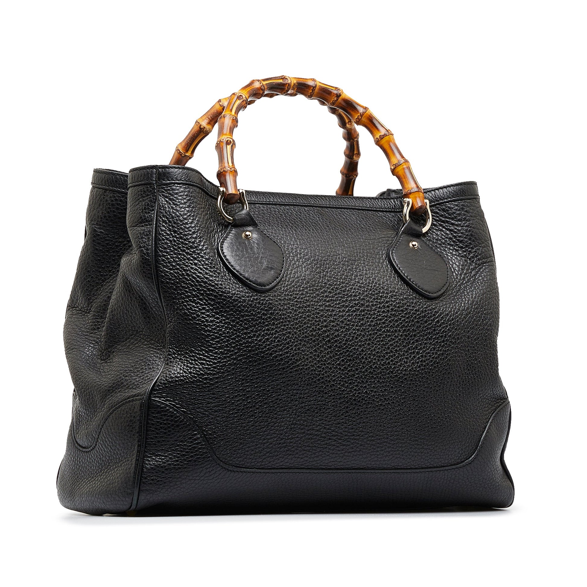 Gucci Bamboo Black Leather Tote Style 2