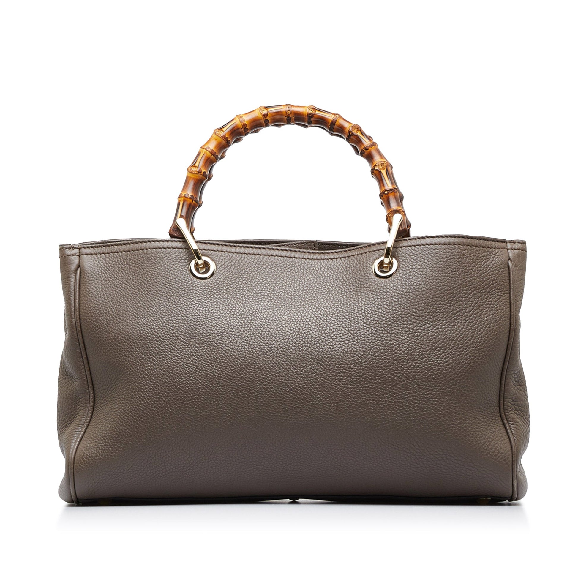 Gucci Bamboo Brown Leather Tote Style 5