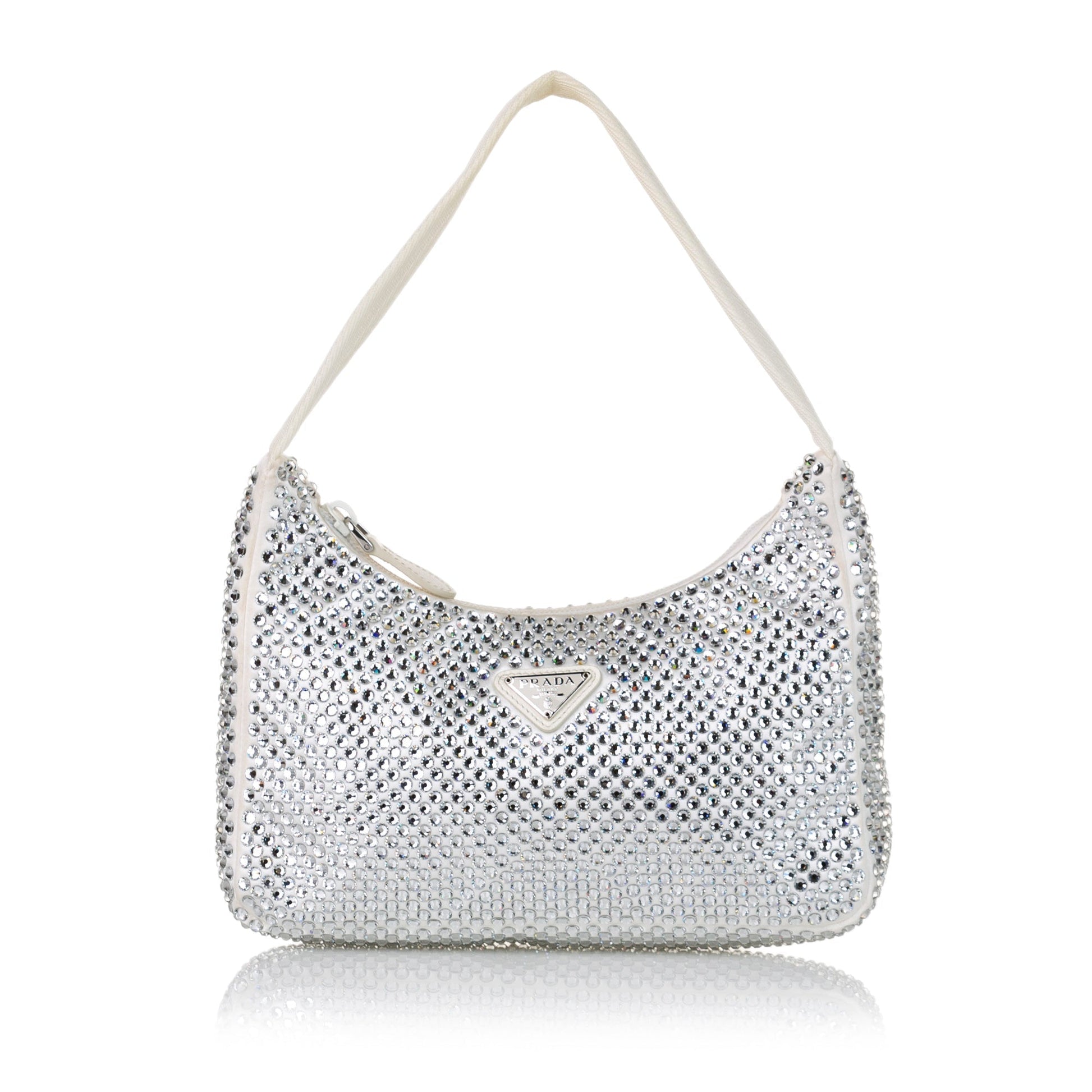 Prada Re-Edition Mini Satin Crystal Luxury Handbag