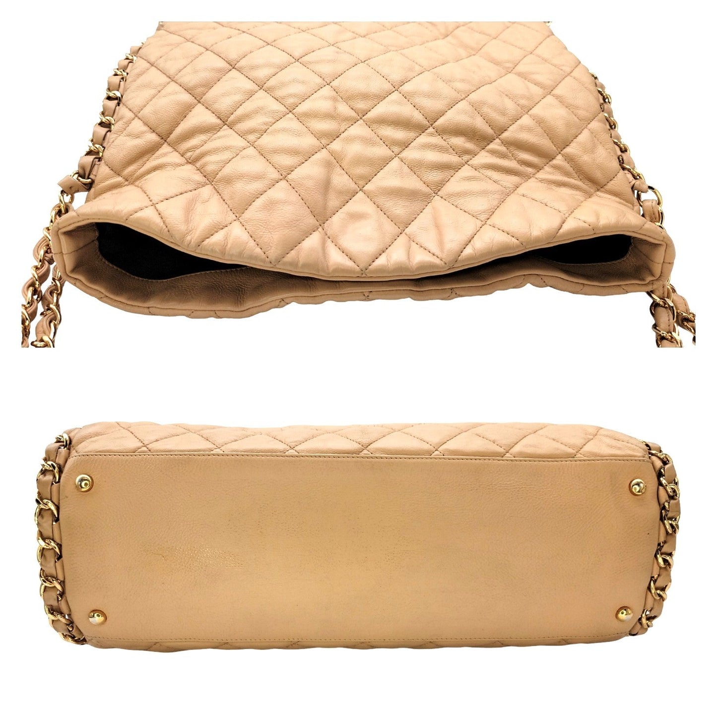 Chanel 2011 Quilted Chain Me Hobo Beige Clair Shoulder Bag