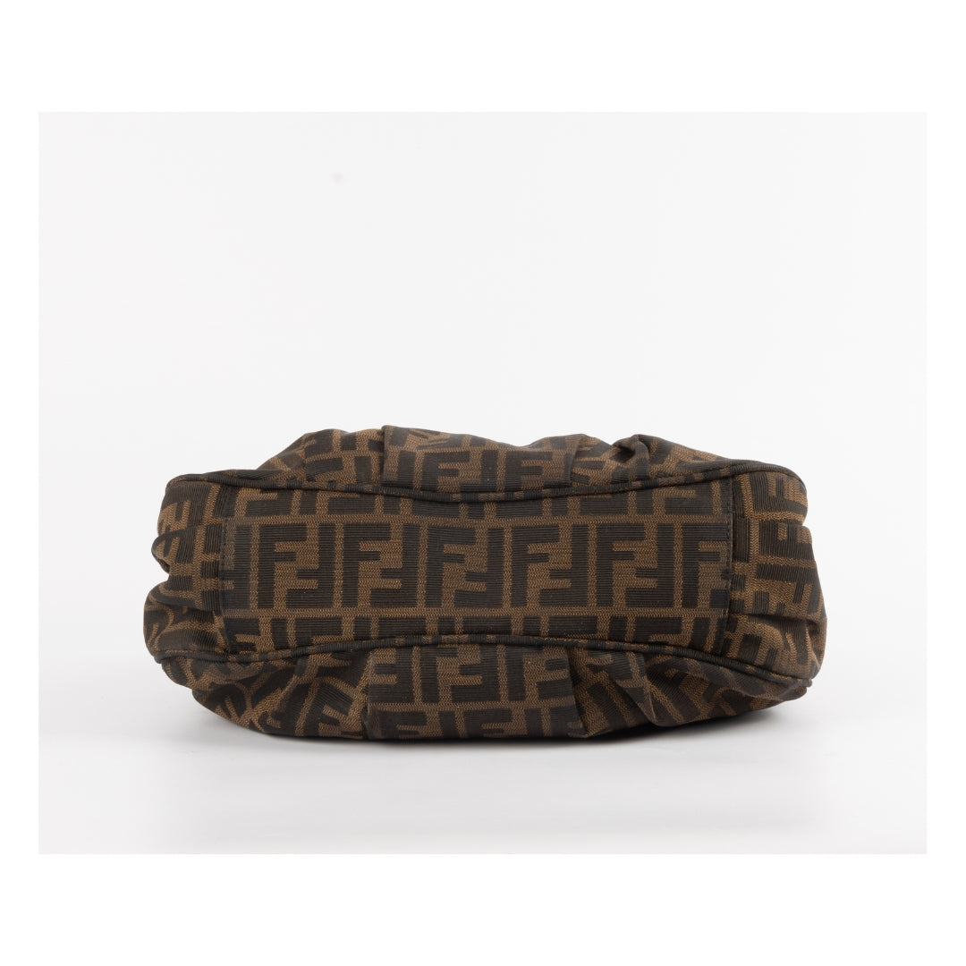 Fendi Zucca Canvas Monogram Mia Shoulder Bag