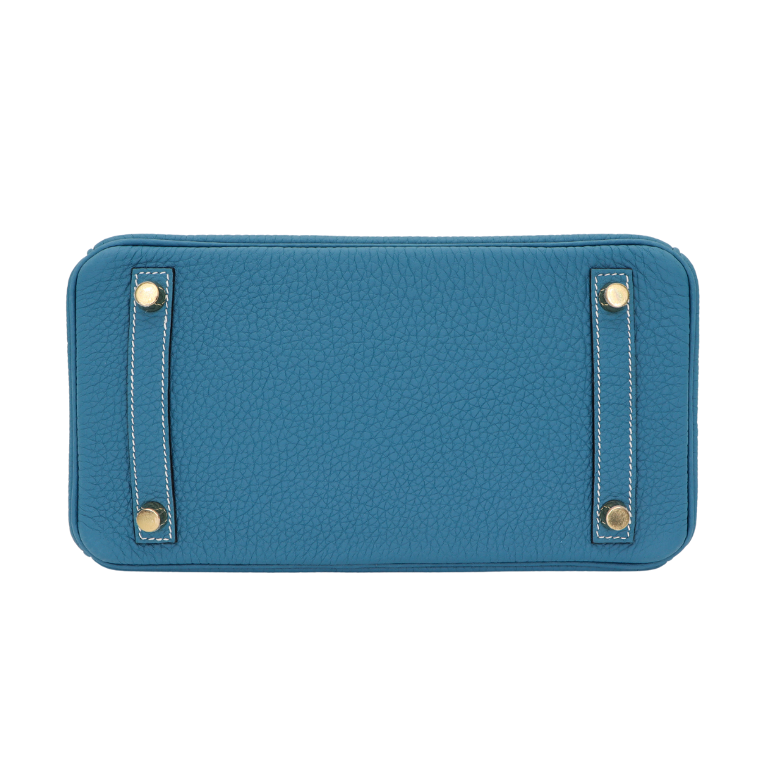 Hermes25cm Birkin Bleu Jean Togo Leather Gold Hardware
