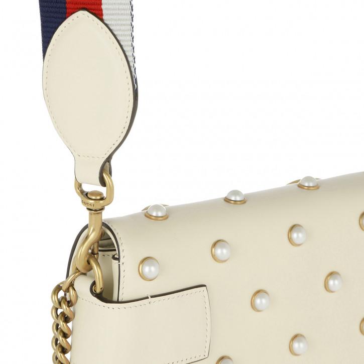 Gucci Nylon Chain Leather Shoulder Bag