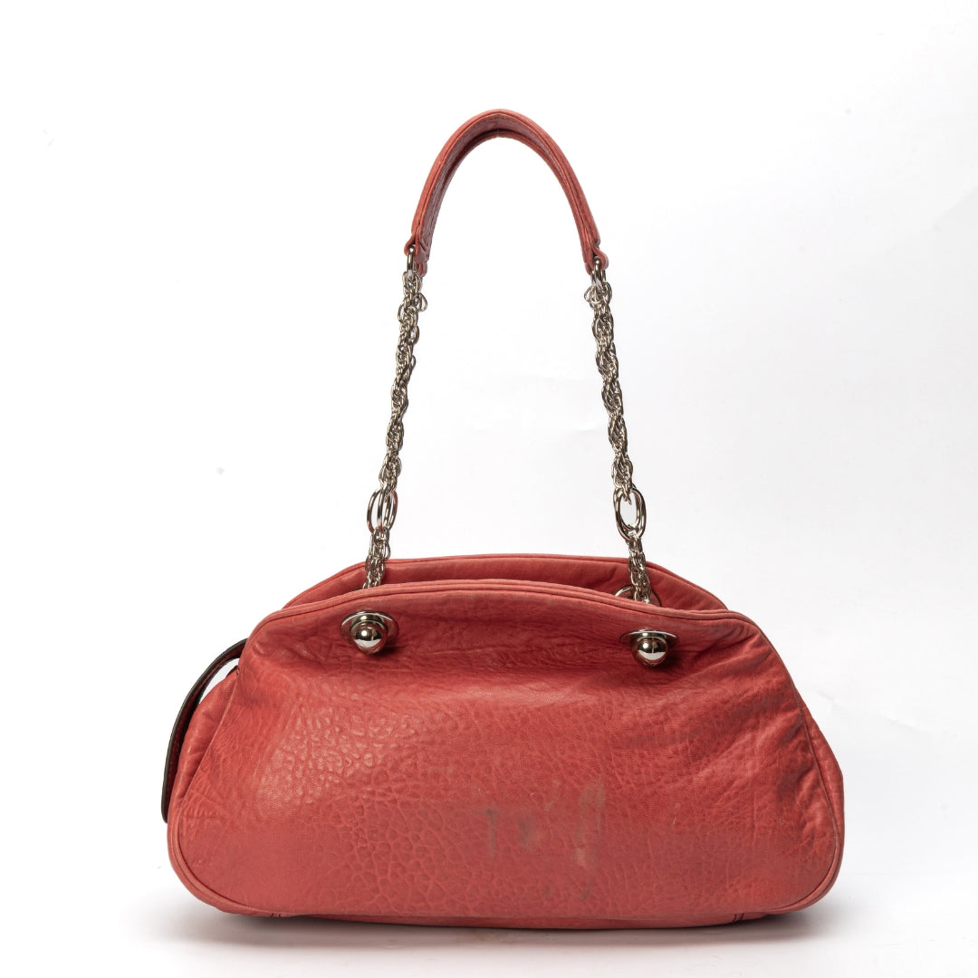 Celine Leather Peach Chain Shoulder Bag