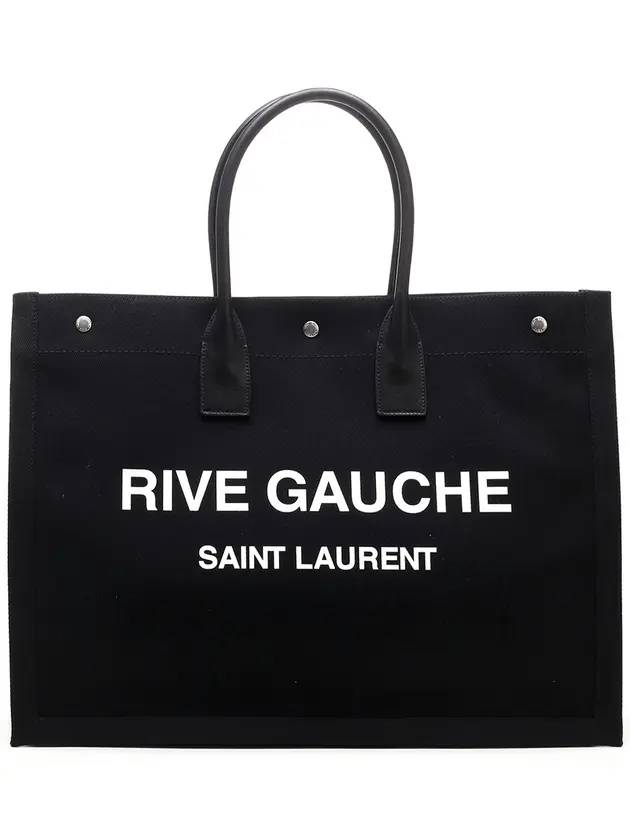 Luxury Saint Laurent Trending 2025 Rive Gauche Cotton Canvas Tote Bag Black