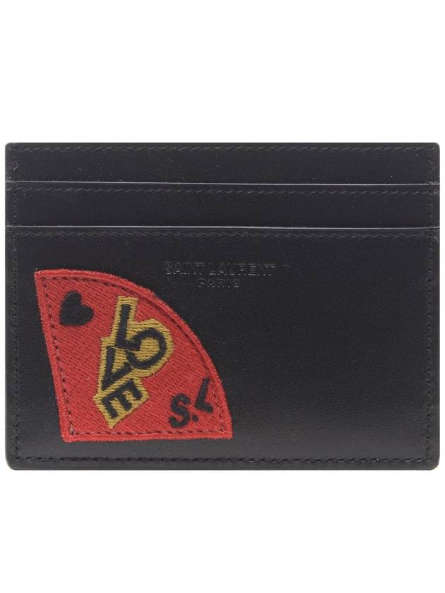 Luxury Saint Laurent Trending 2026 SL Love Patch Card Wallet Black