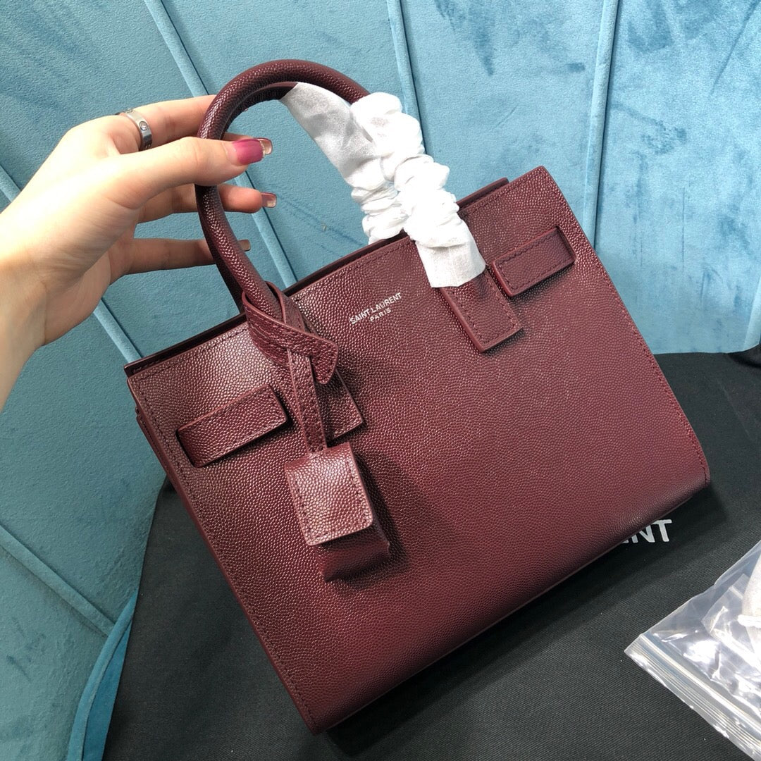 Yves Saint Laurent Sac De Jour Nano Burgundy Luxury Handbag