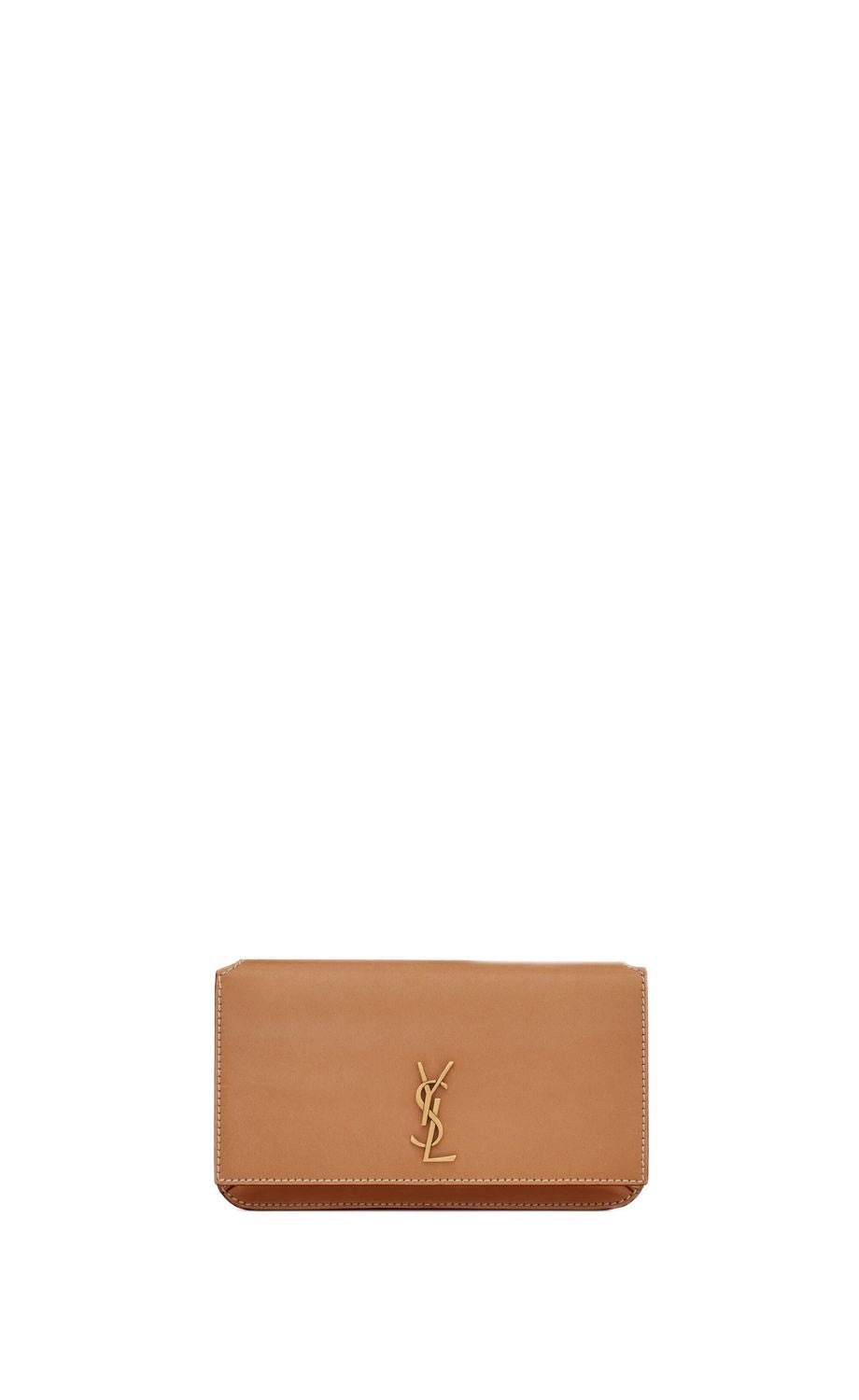 Luxury Saint Laurent Trending 2026 Women's Ysl Phone Holder Mo. Masoil C/ in Vintage Brown Gold | 635095BWR6W2725