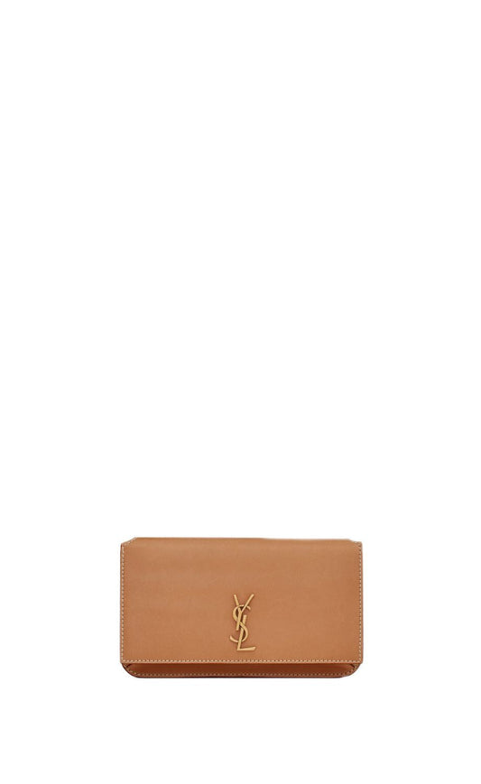 Luxury Saint Laurent Trending 2026 Women's Ysl Phone Holder Mo. Masoil C/ in Vintage Brown Gold | 635095BWR6W2725