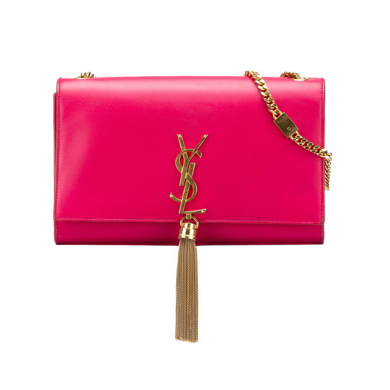 Saint Laurent Logo Tassel Leather Shoulder Bag