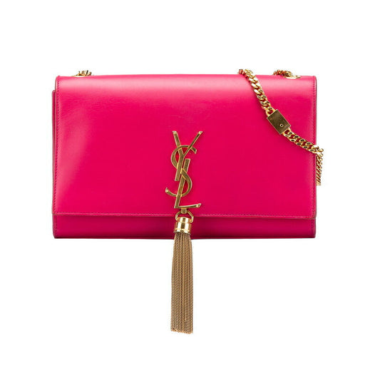 Saint Laurent Logo Tassel Leather Shoulder Bag