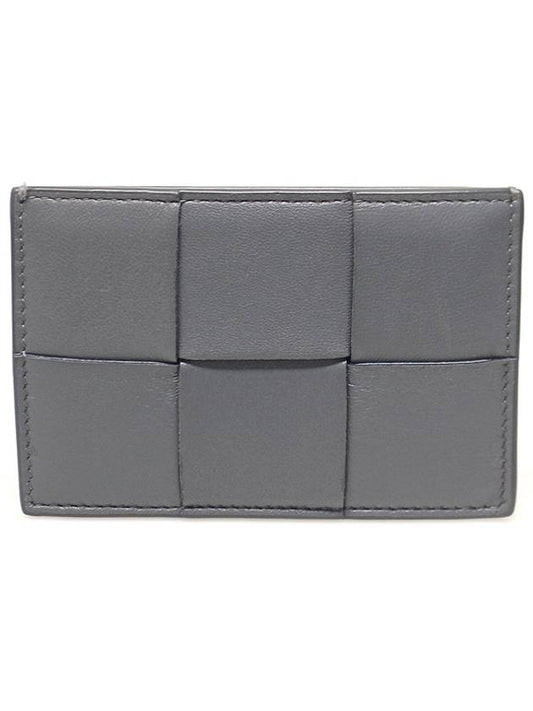 Luxury Bottega Veneta 649597 Gray Calfskin Intrecciato Card Holder