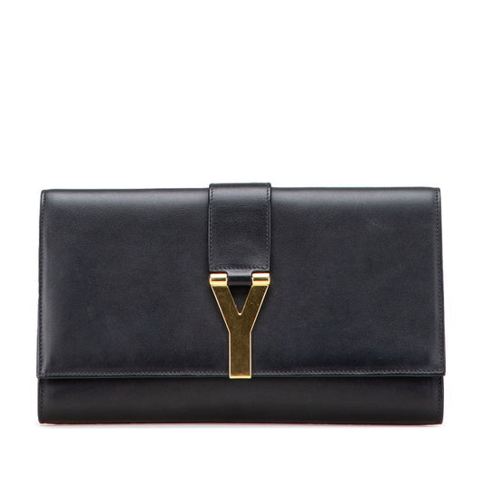 Saint Laurent Y Line Leather Clutch Bag