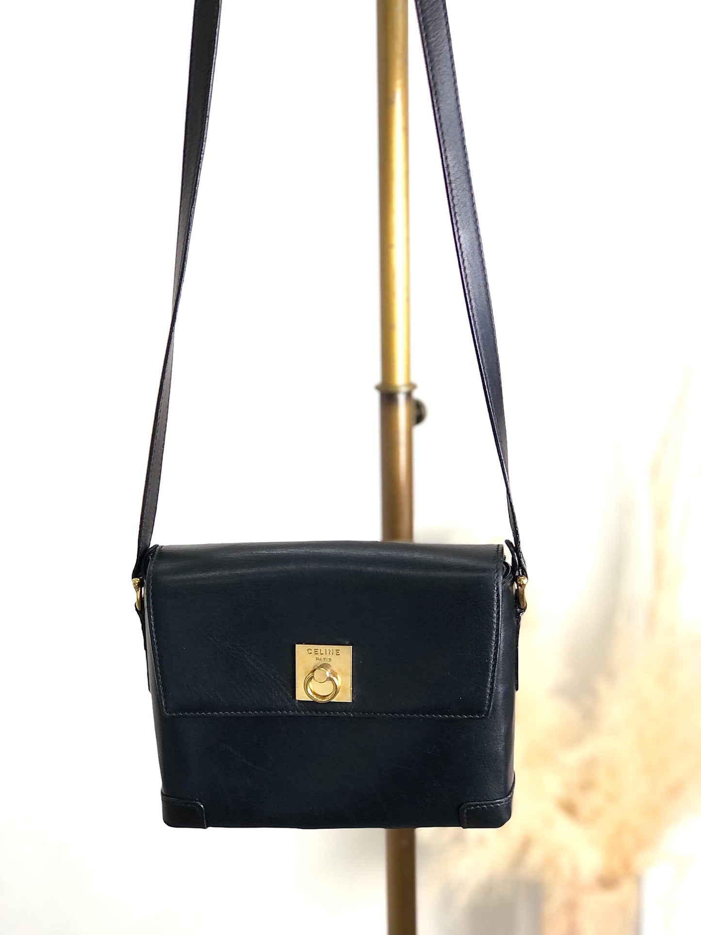 CELINE Gancini Shoulder bag Black ruhbm2