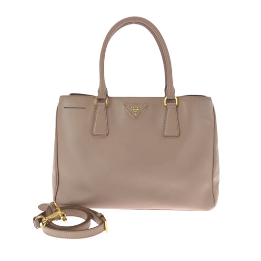 PRADA Tote Bag leather Pink Gold Metal Safiano Galilee