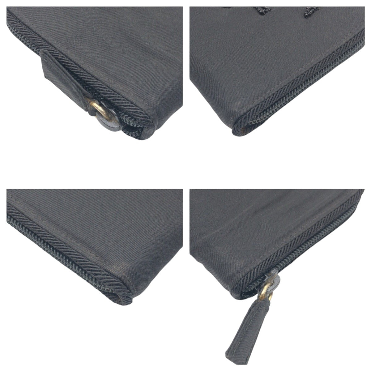 PRADA Bifold Wallet Nylon Black black Bifold Wallet Compact Wallet Women(Unisex)