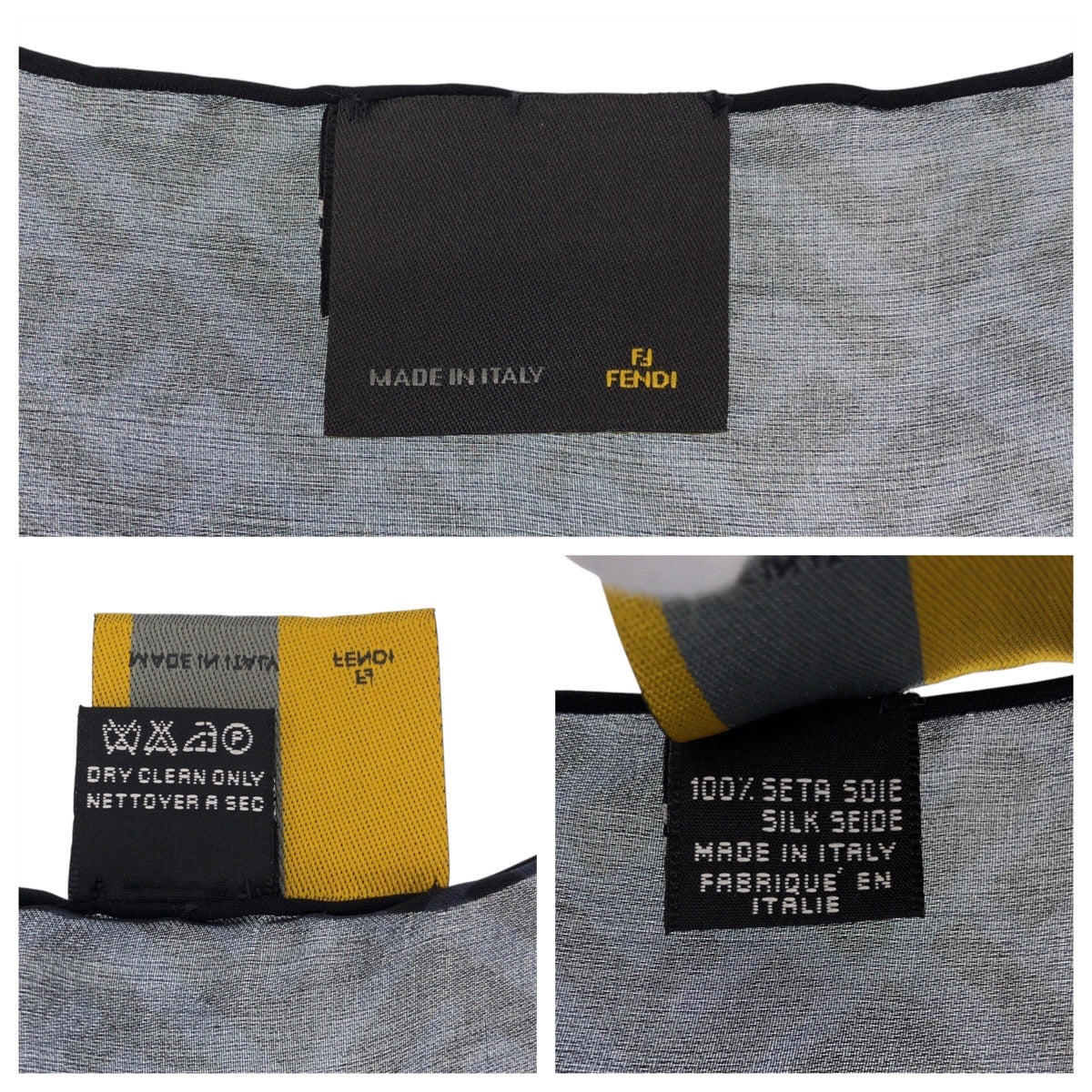 FENDI scarf silk gray Scarf Large Scarf Zucca Women
