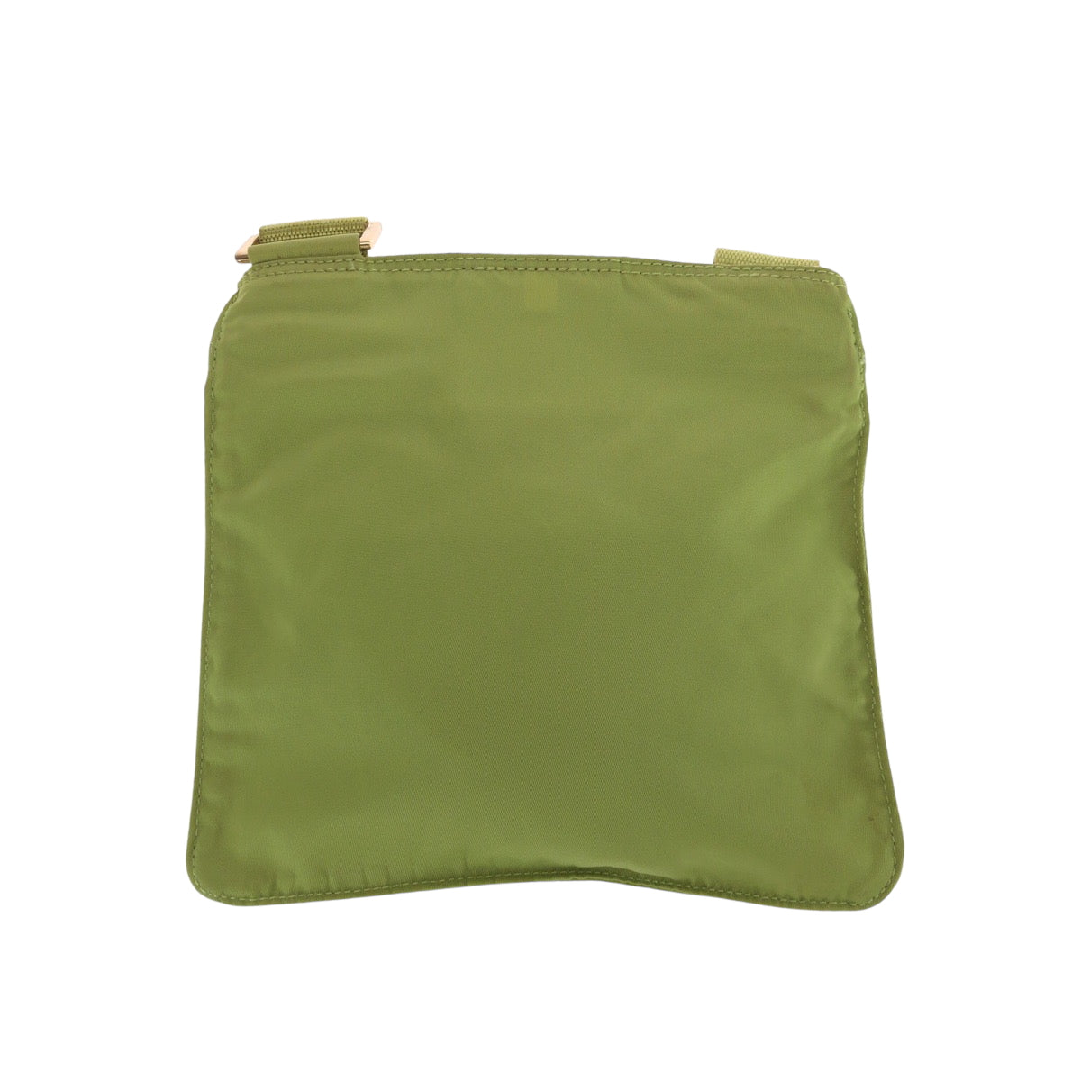 PRADA Shoulder Bag Nylon Light Green Gold Metal Shoulder Bag Sacoche Test Triangle With logo Women