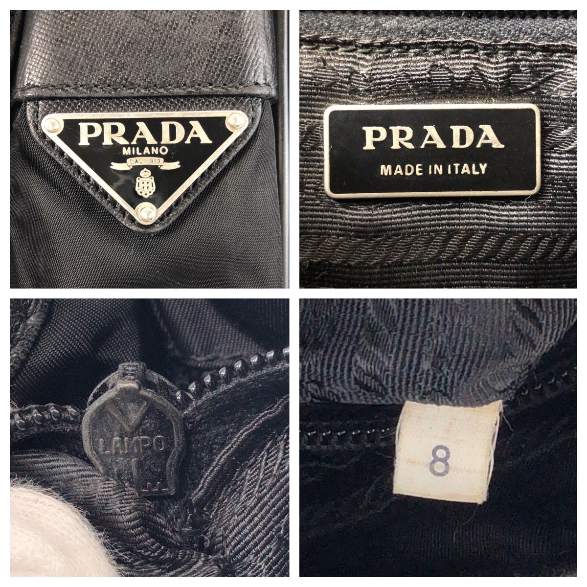 PRADA Shoulder Bag Nylon black Test Triangle With logo