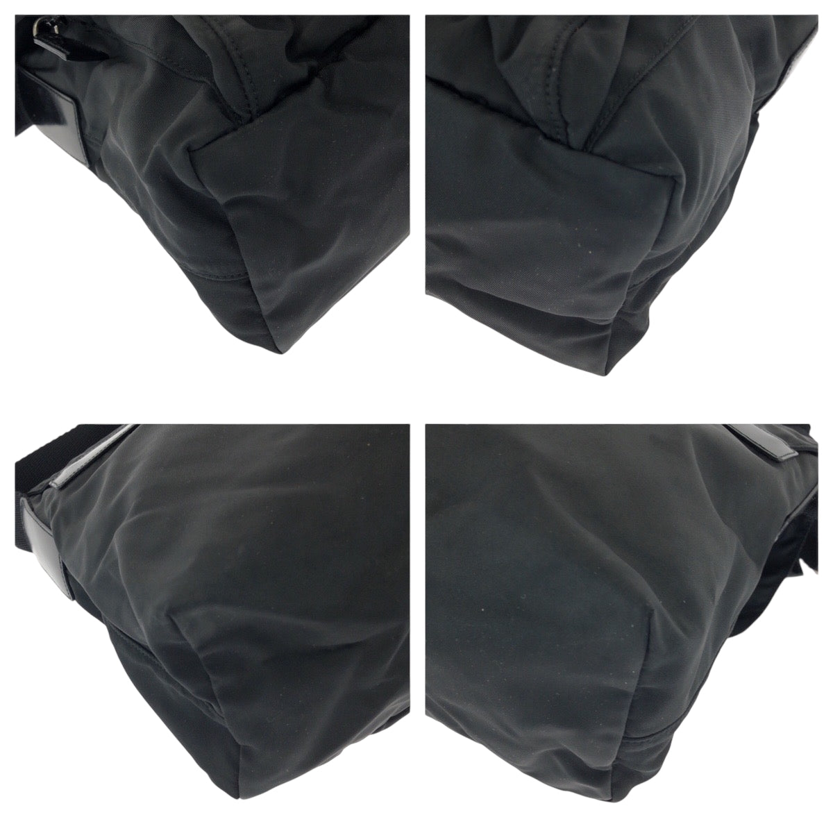 PRADA Shoulder Bag Nylon black Test Triangle With logo