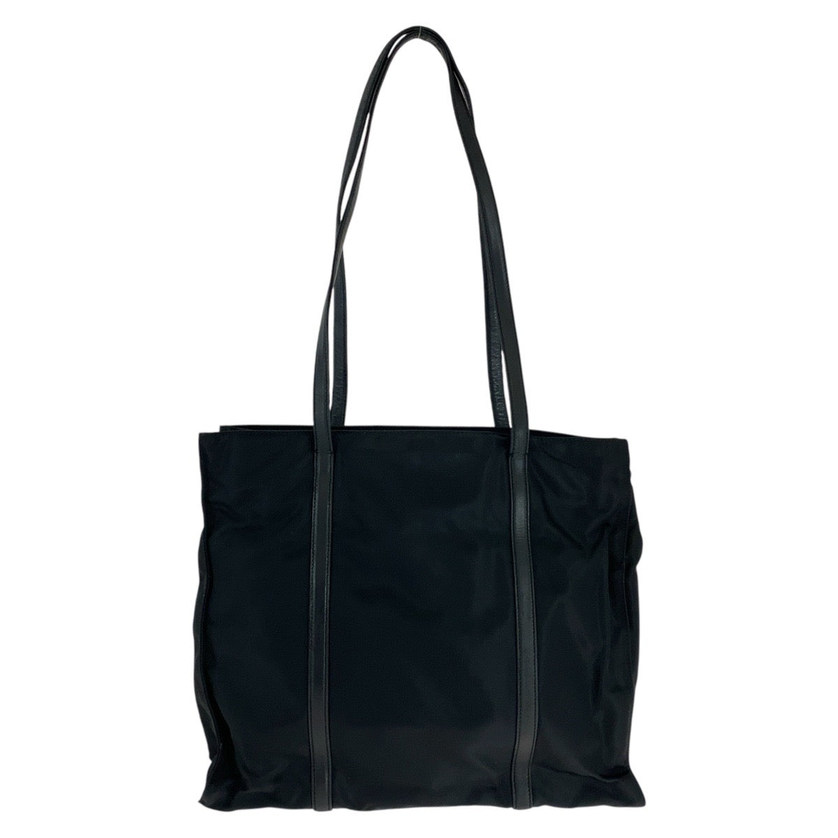 PRADA Tote Bag Nylon, Leather Black SilverMetal Tote Bag Shoulder Bag Test Triangle With logo Women(Unisex)