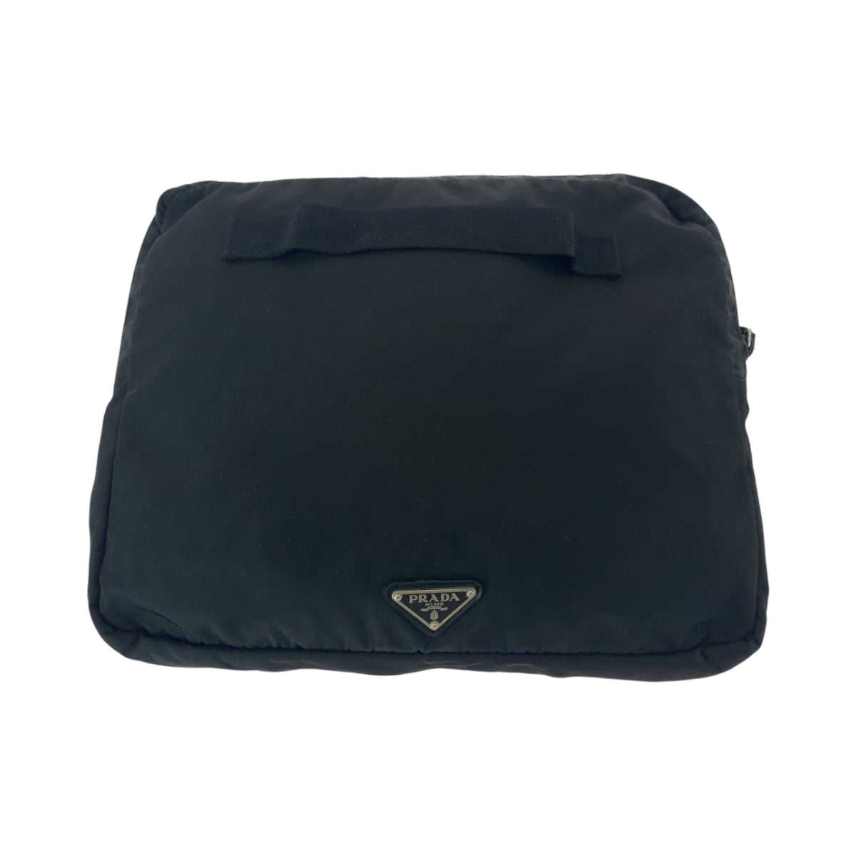 PRADA Clutch bag Nylon Black SilverMetal Test Triangle With logo