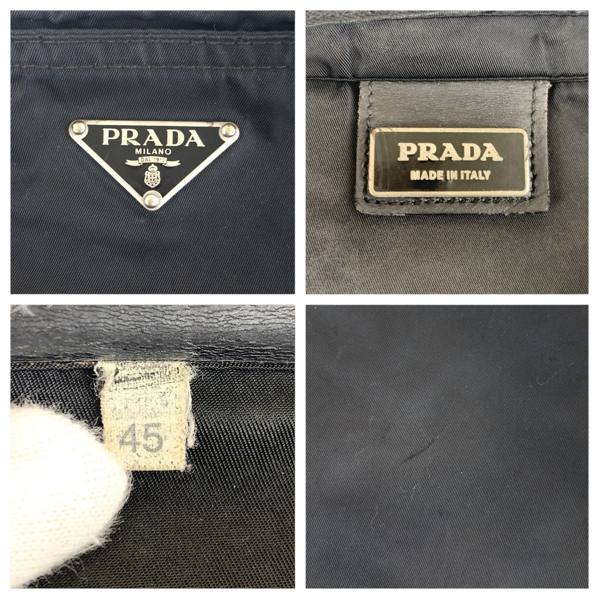PRADA Shoulder Bag Nylon Black SilverMetal Shoulder Bag Messenger bag Test Triangle With logo Women