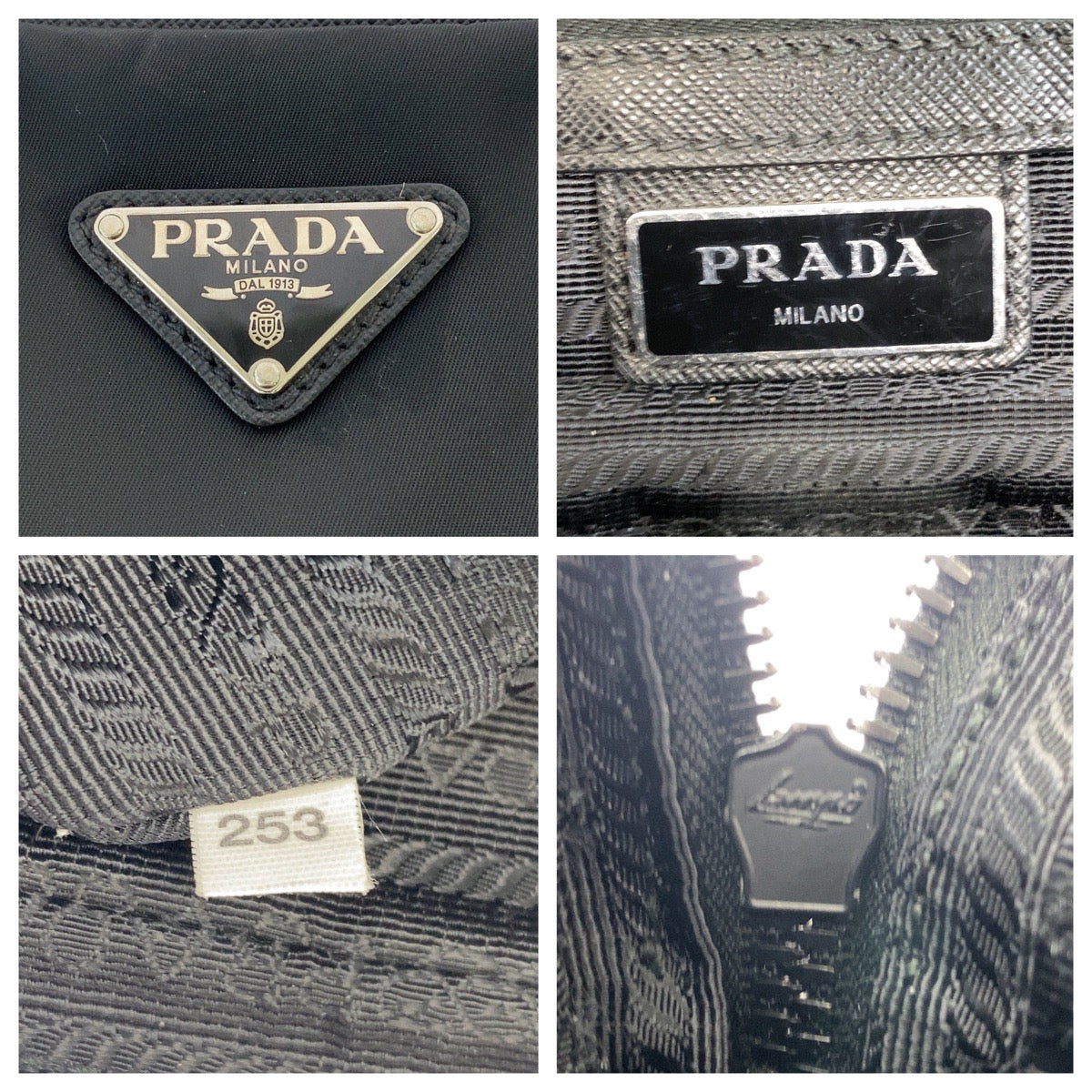 PRADA Business bag Nylon, Leather Black SilverMetal Business bag briefcase Test Triangle With logo Women