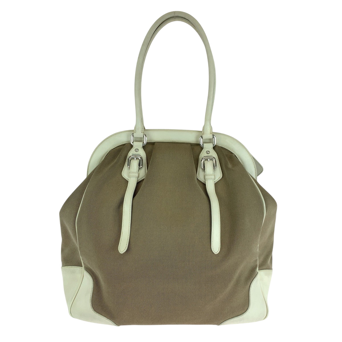 PRADA Handbag canvas Brown Handbag Tote Bag Shoulder Bag Logo jacquard Women