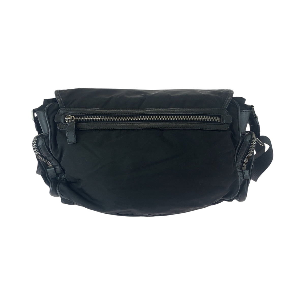 PRADA Shoulder Bag Nylon Black SilverMetal Shoulder Bag Messenger bag Test Triangle With logo mens