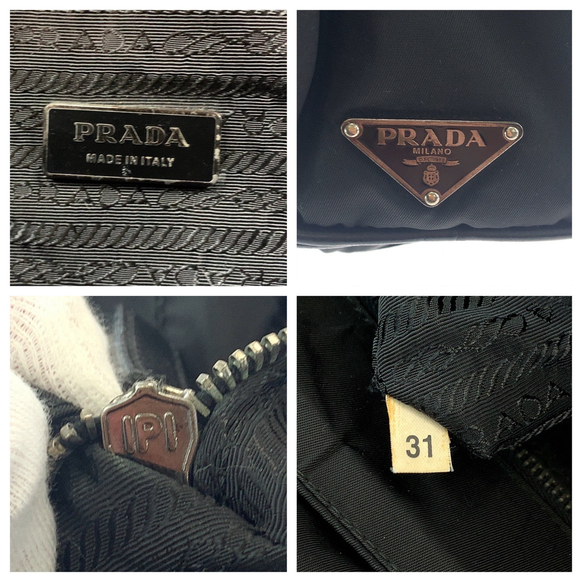 PRADA Shoulder Bag Nylon Black SilverMetal Shoulder Bag Messenger bag Test Triangle With logo mens