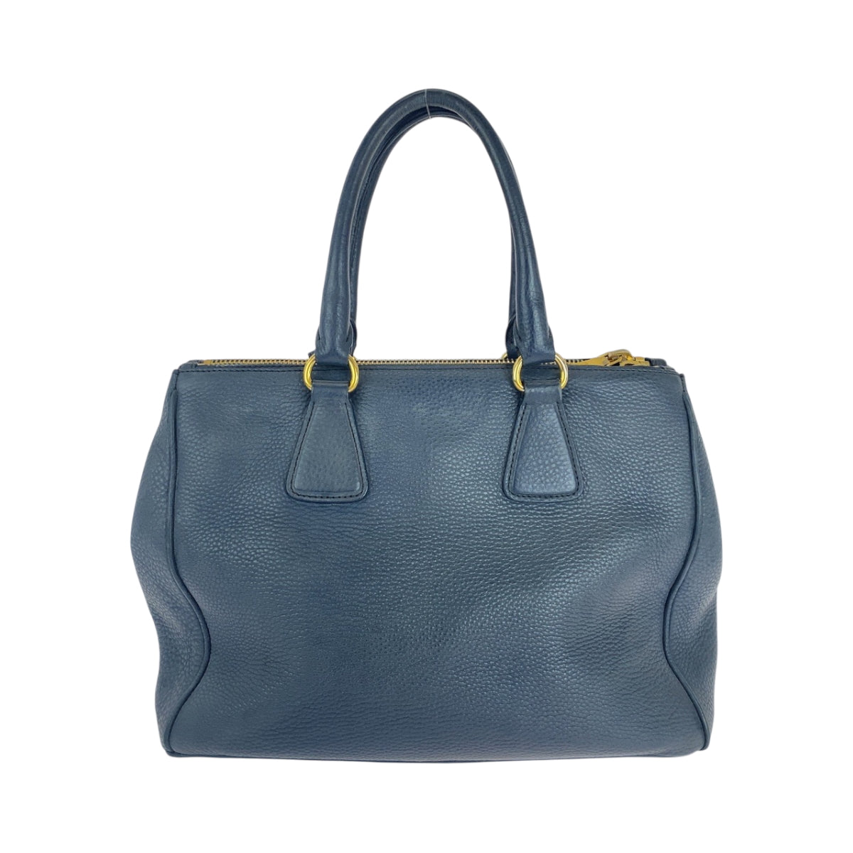 PRADA Tote Bag leather Blue GoldMetal Tote Bag handbag Vitterodino logo Women