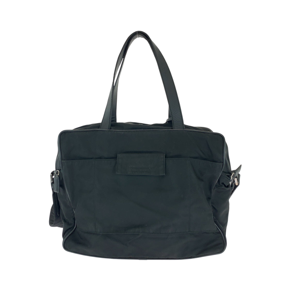PRADA Business bag Nylon Black SilverMetal Business Bag Briefcase Shoulder Bag 2way Test Triangle With logo mens
