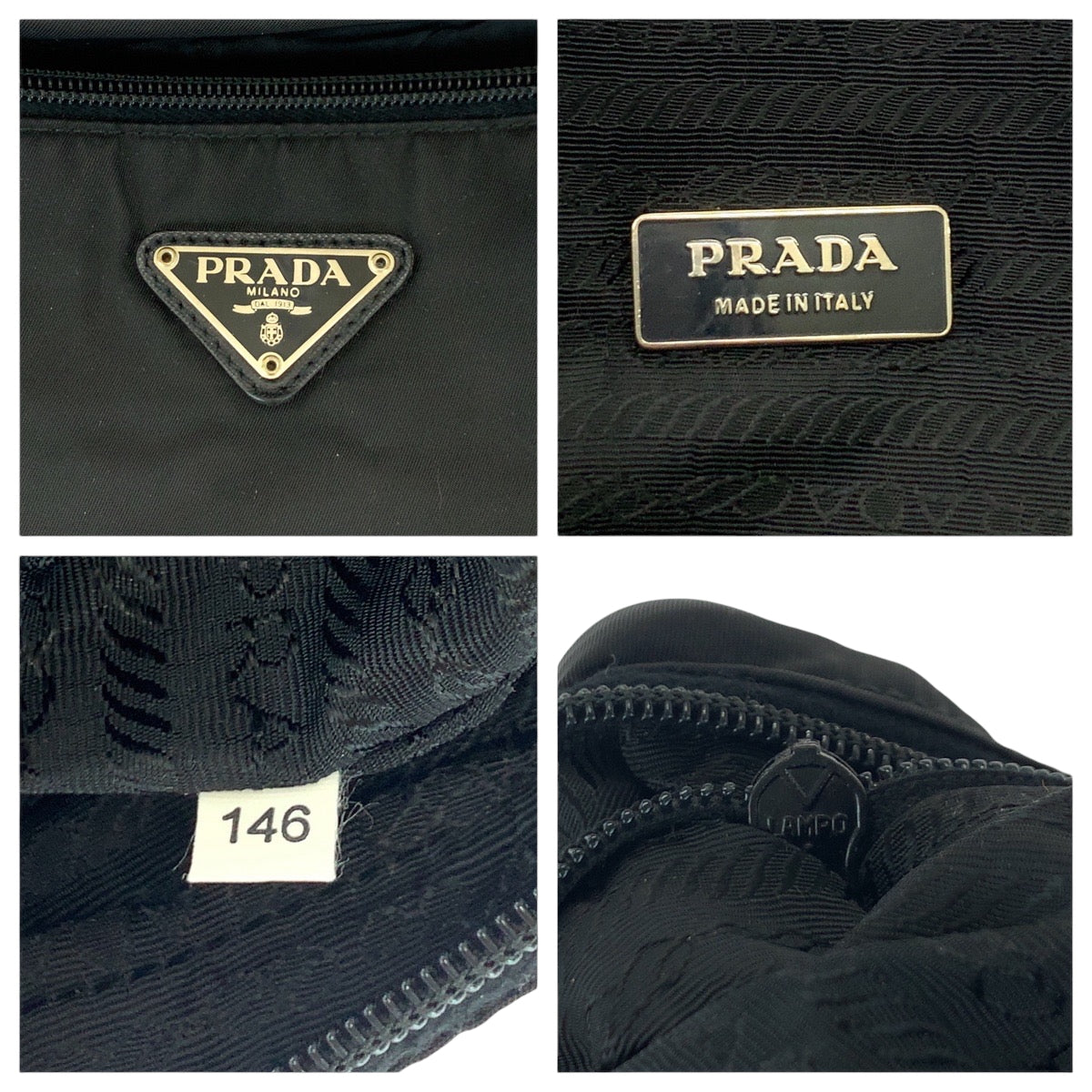 PRADA Business bag Nylon Black SilverMetal Business Bag Briefcase Shoulder Bag 2way Test Triangle With logo mens