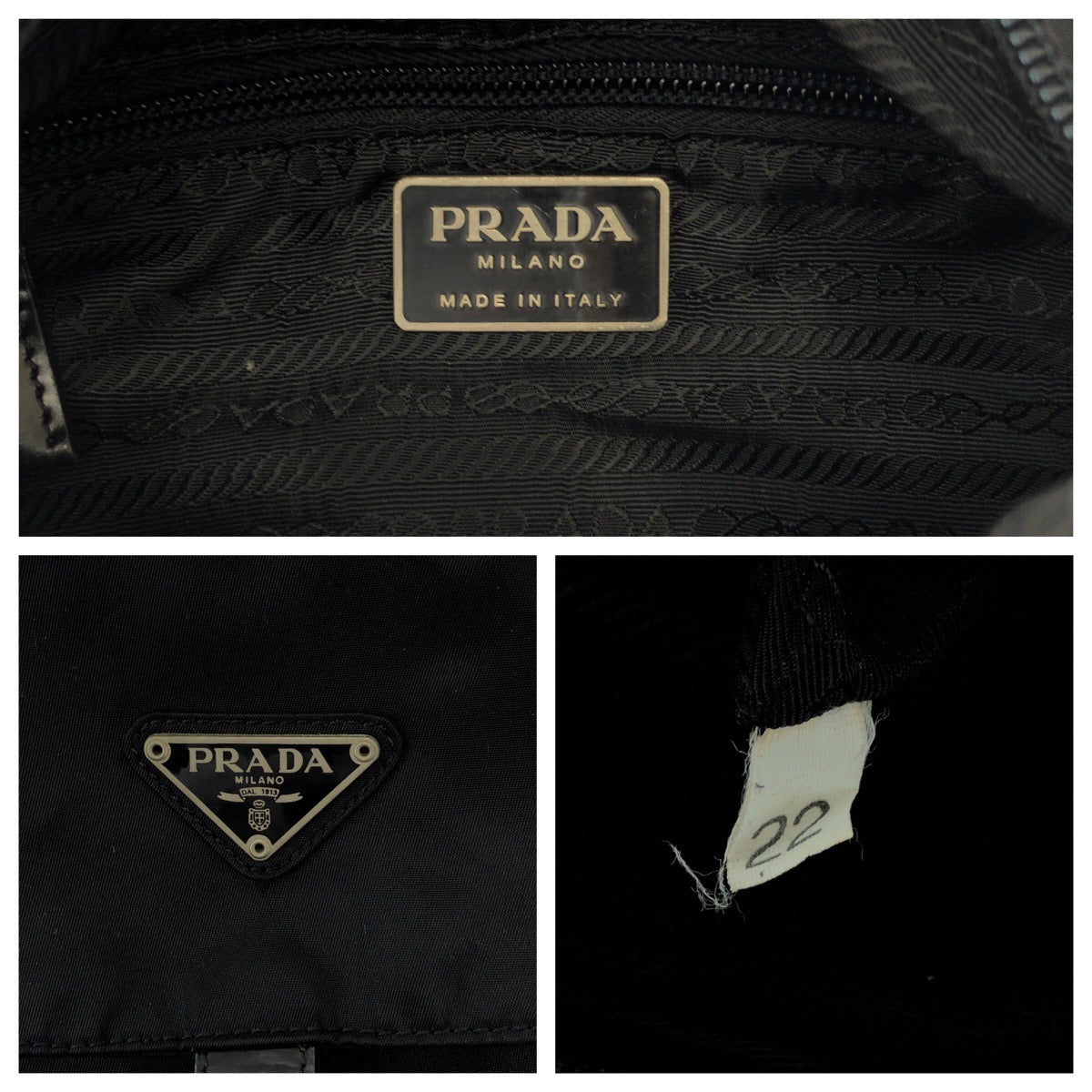 PRADA Shoulder Bag Nylon Black SilverMetal Shoulder Bag pochette Test Triangle With logo mens(Unisex)