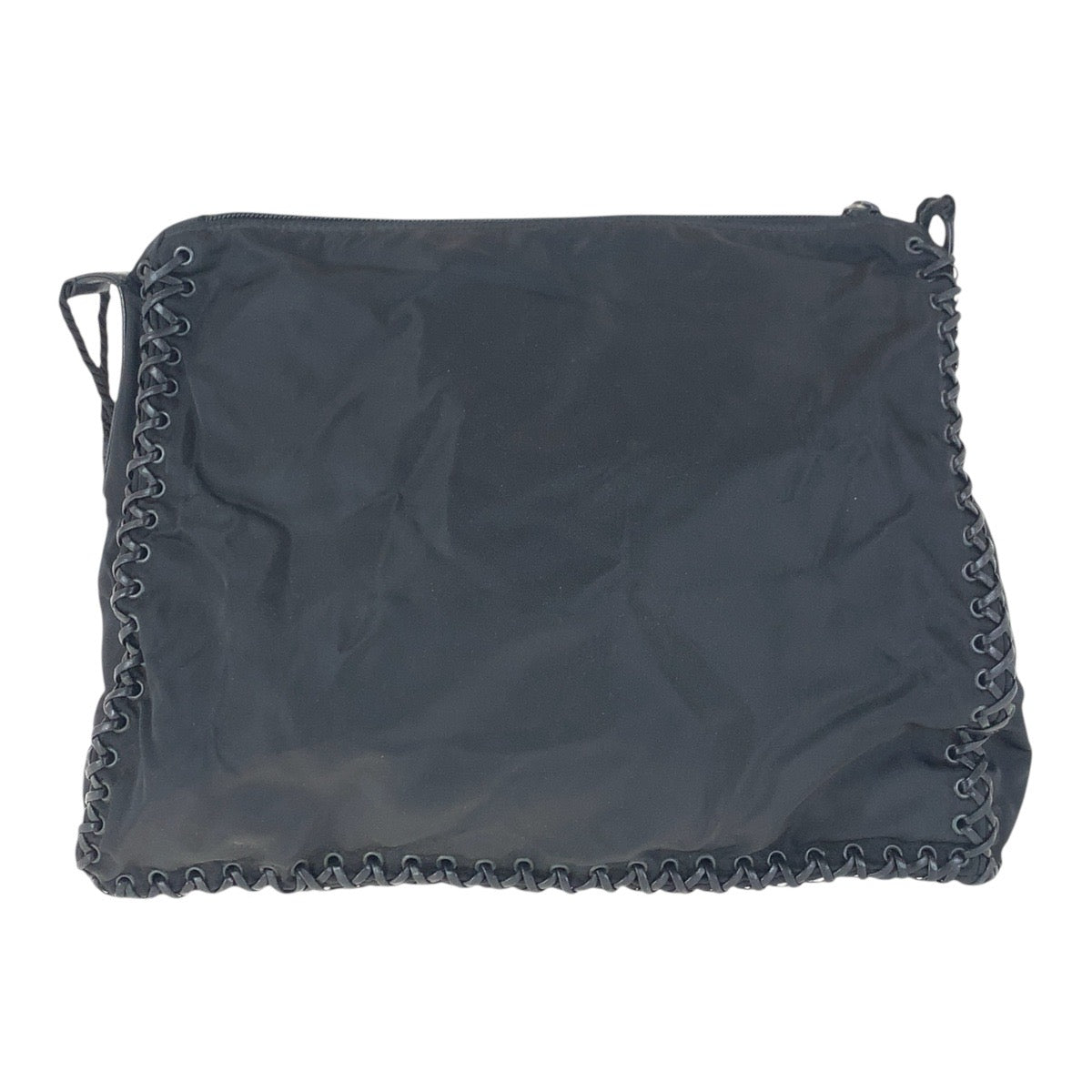 PRADA Shoulder Bag Nylon, Leather Black black Crossbody Shoulder Bag with Fringe Women