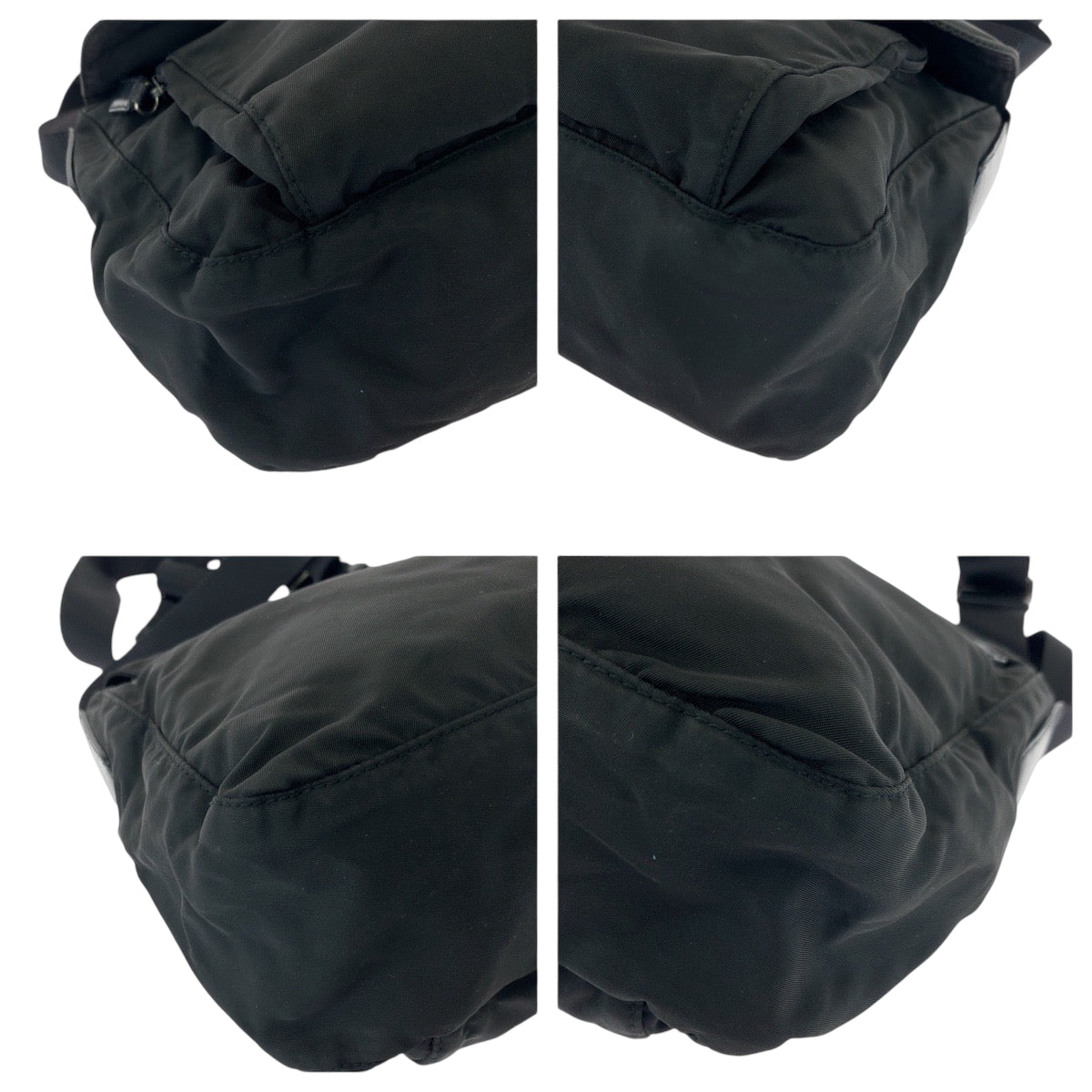 PRADA Shoulder Bag Nylon Black SilverMetal Shoulder Bag pochette Test Triangle With logo Women