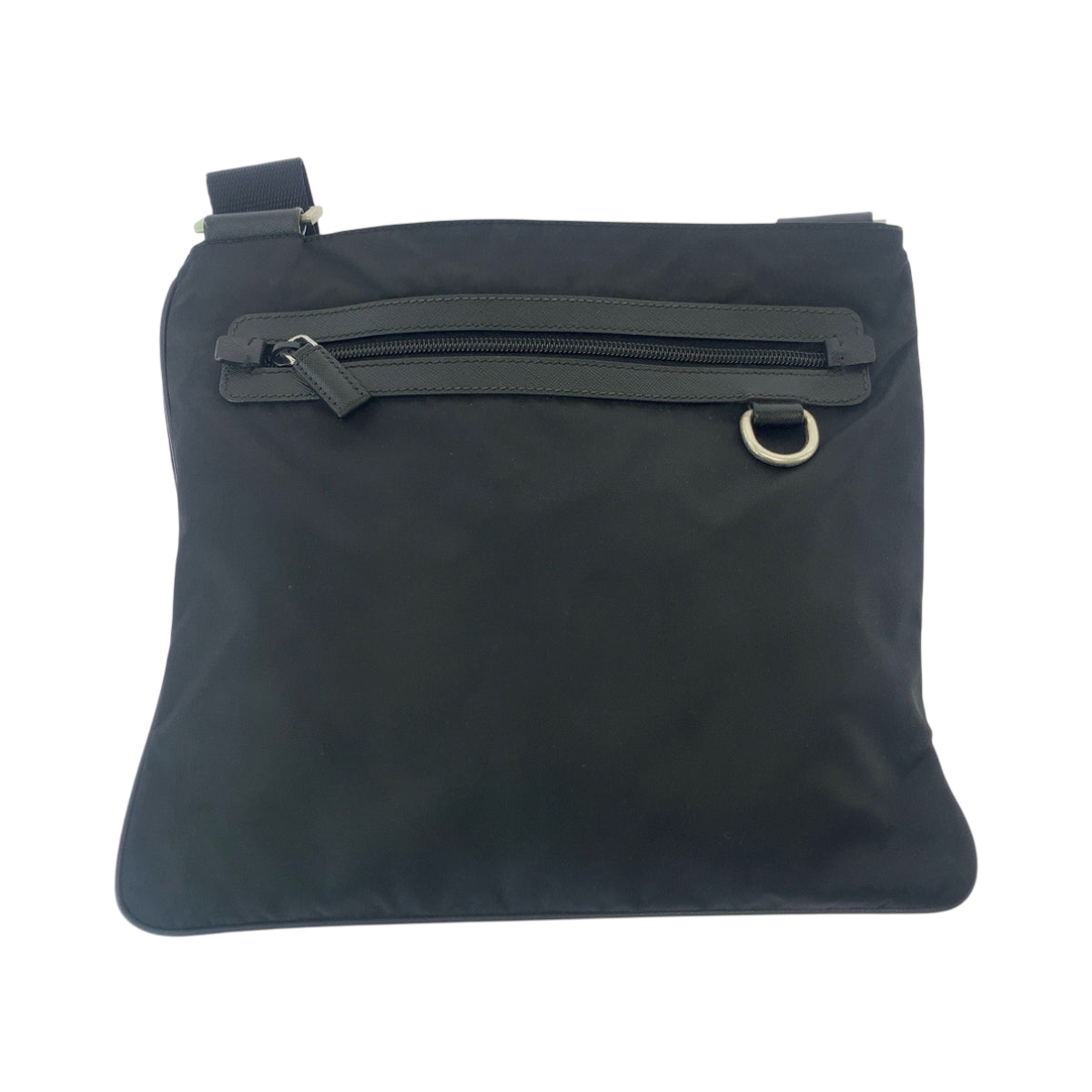 PRADA Shoulder Bag Nylon Black SilverMetal Shoulder Bag pochette Test Triangle With logo mens