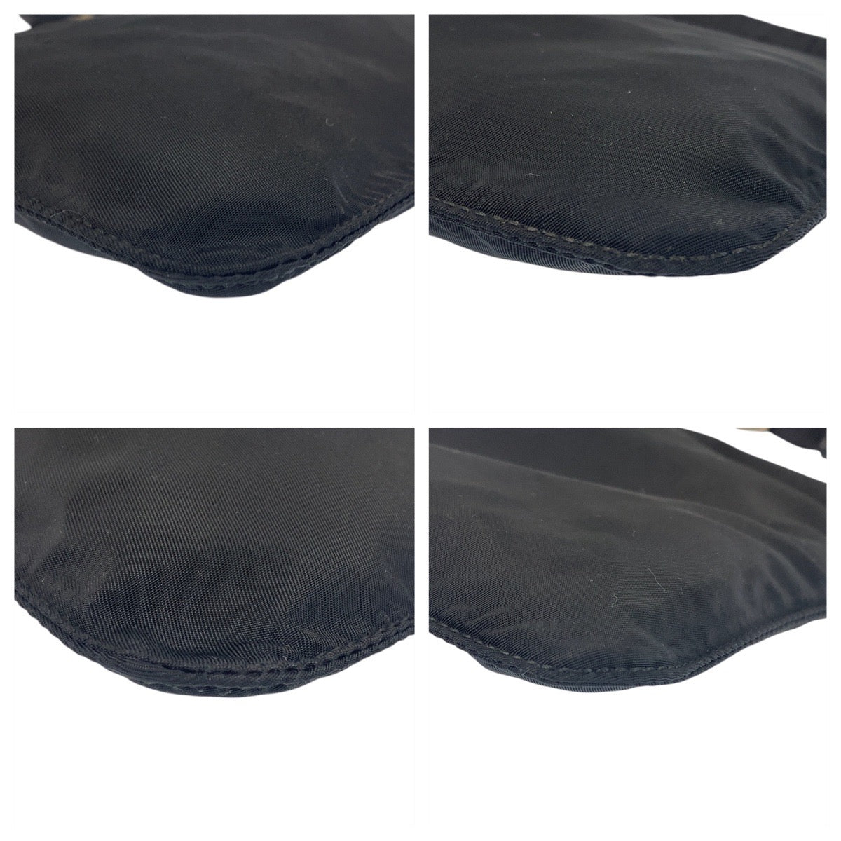 PRADA Shoulder Bag Nylon Black SilverMetal Shoulder Bag pochette Test Triangle With logo Women